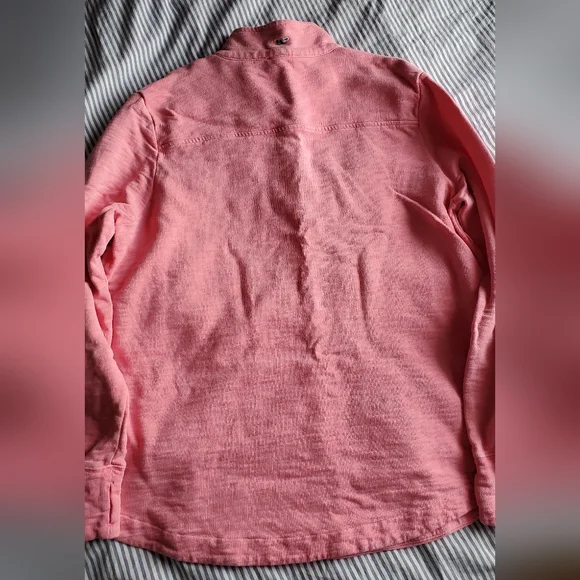 Vineyard Vines  Pink Bubble Gum Zip Collar Pullover Sweatshirt for women size L - Picture 7 of 12